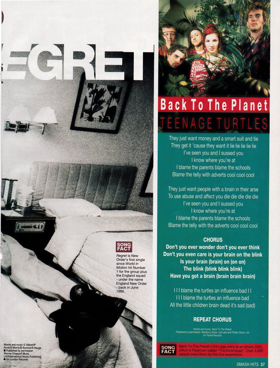 'I've not got much to give.' #NewOrder photo, mini-feature and lyrics to Regret in #SmashHits, April 1993.
