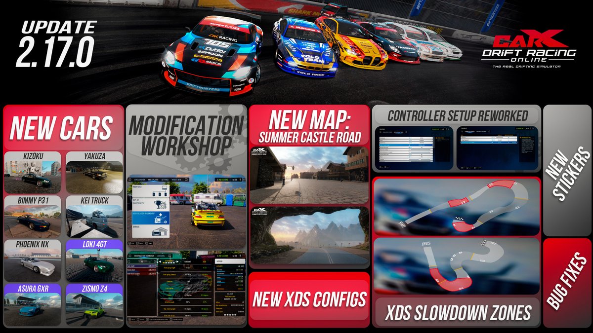 carx_technology's tweet image. Drivers, 
Update 2.17.0 is already available on Xbox and PlayStation platforms! ⚡️

You can find all the new details in the infographic below.👓

Have Fun! 🔥