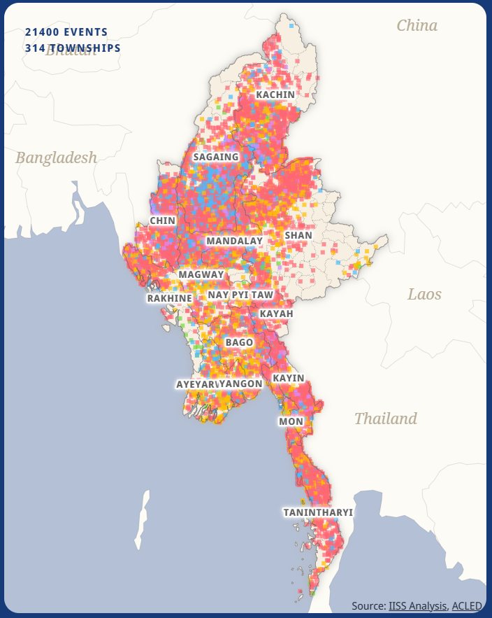 Witness the map of conflict areas in Myanmar, and it becomes unmistakably clear - this is a REVOLUTION! From north to south, east to west,it's a nationwide uprising for justice and freedom.
The winds of change blow fiercely.
Together,we are WINNING, and together,we will WIN 💪💥