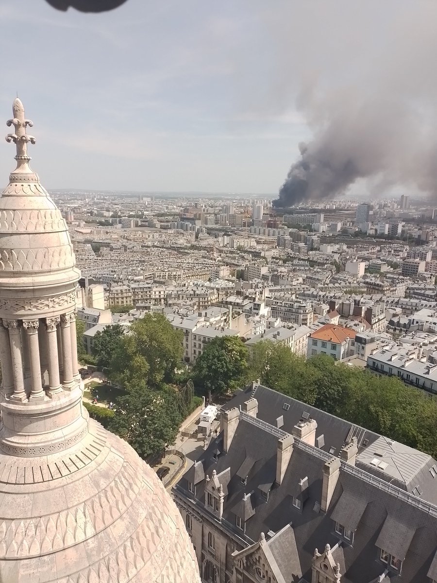 #fire in #Paris seen from the Dome of Sacre Coeur