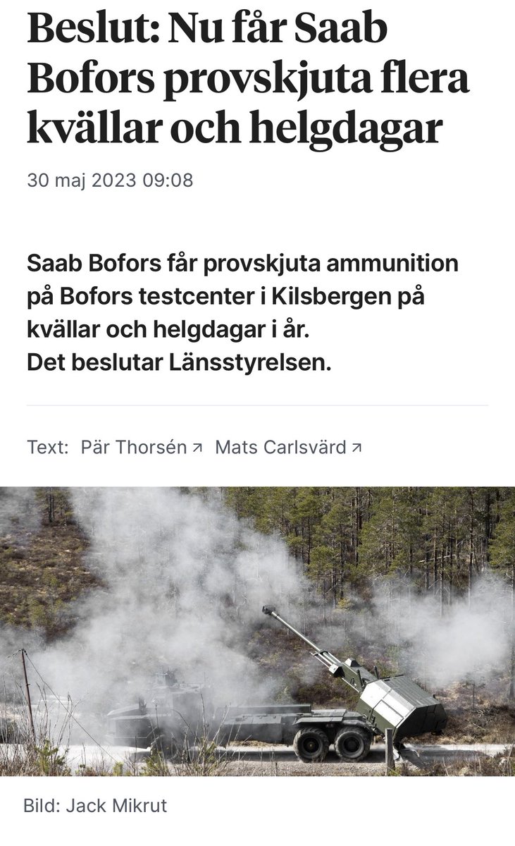 Bra beslut av Länsstyrelsen i Örebro. Jag hoppas fler myndigheter ser möjligheter inom befintlig lagstiftning för att möjliggöra ökad försvarsförmåga. Ny lagstiftning behövs också men tar tid.