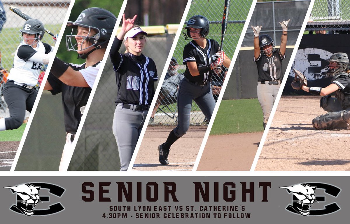 The Lady Cougs take on St. Cats for Senior Night tonight! Please come out and support as we honor our six seniors after the game! 

⌚️: Today at 4:30pm
📍: <a href="/SouthLyonEastHS/">South Lyon East HS</a> 

#BeEAST | <a href="/LakesVC/">Lakes Valley Conf.</a>