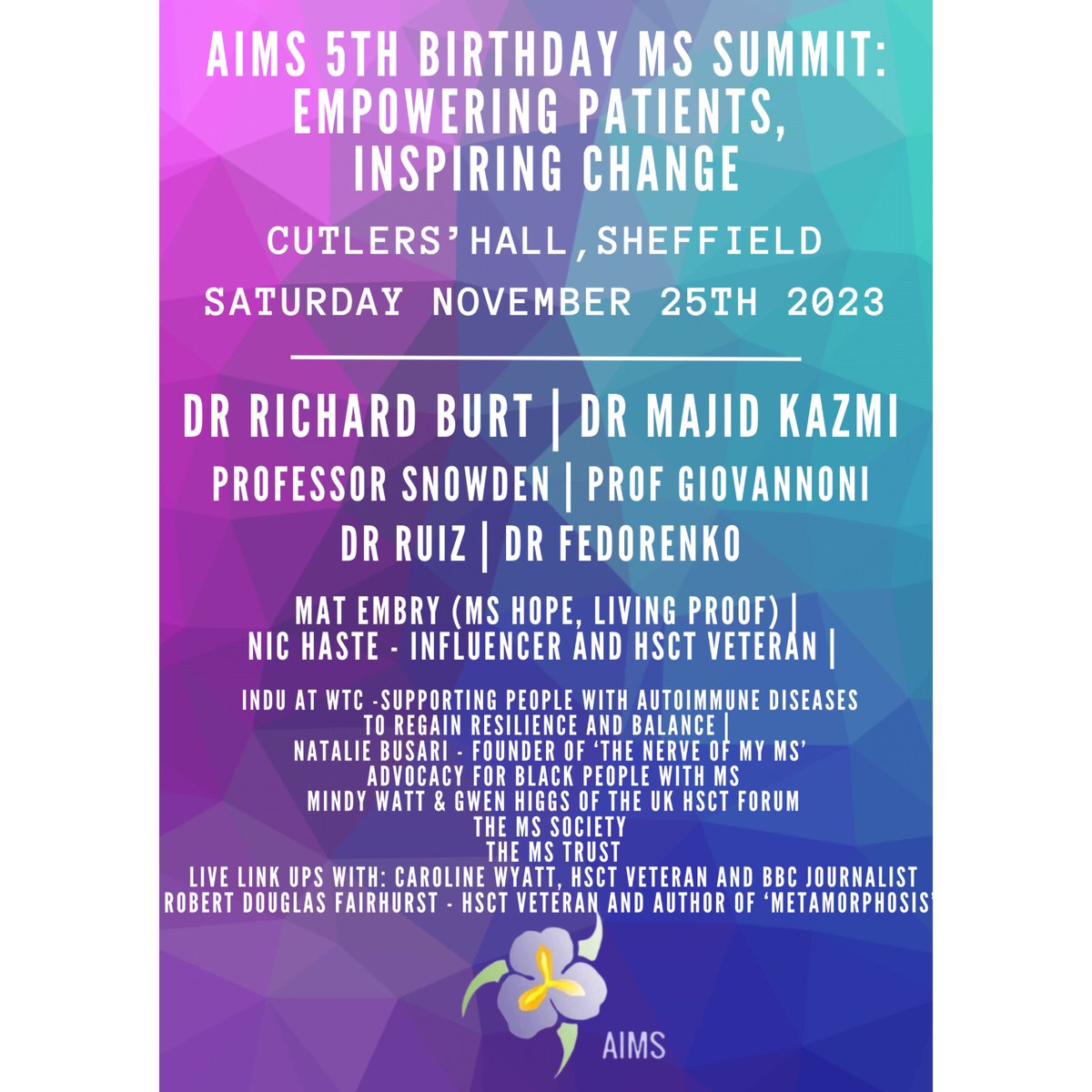 aimscharity's tweet photo. 📣 Exciting news! On #WorldMSDay2023, we unveil our incredible provisional speaker lineup for the AIMS 5th Birthday MS Summit: Empowering Patients, Inspiring Change. Be the first to know and join us for this groundbreaking event. Limited tickets available soon! #AIMS #MSSummit https://t.co/v3uX0uGHq0