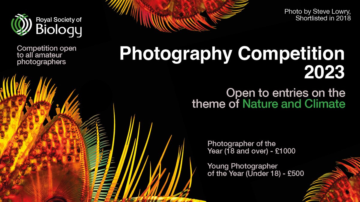 Are you looking for #halfterm activities? This year's Royal Society of Biology Photography Competition theme is 'Nature and Climate' 🌏 Enter up to three photos if you're under 18 for the opportunity to win the Young Photographer of the Year category! rsb.org.uk/photocomp