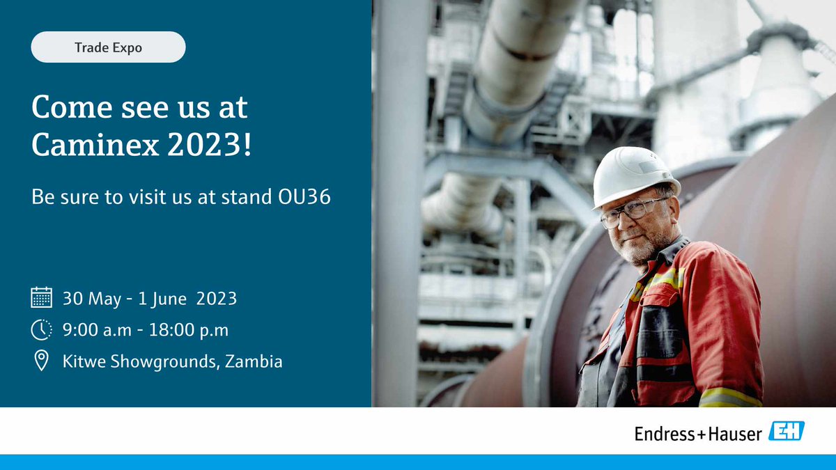 Endress_ZA's tweet photo. Our team is ready to welcome you at CAMINEX 2023!
Don’t miss out on an opportunity to experience live demos of innovative solutions designed to help you improve your processes in Mining.

#Empowerthefield #EndressNews #ILoveEndress #PeopleForProcessAutomation #Caminex2023 https://t.co/b0ugYLc7rm