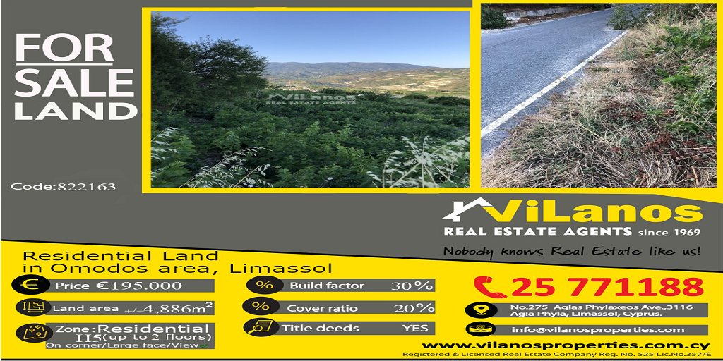 🏗For Sale Residential Land in📍Omodos area,Limassol,Cyprus
▪💶€195,000▪📏Plot area 4,886 SQM▪🧱30%
▪Large face▪On corner▪View✅
🔹Code: 822163 ☎️Call Us On 25-771188
#cyprus #limassol #buildnewhouse #estateagents #realestate #property #forsale #residentialland #omodos