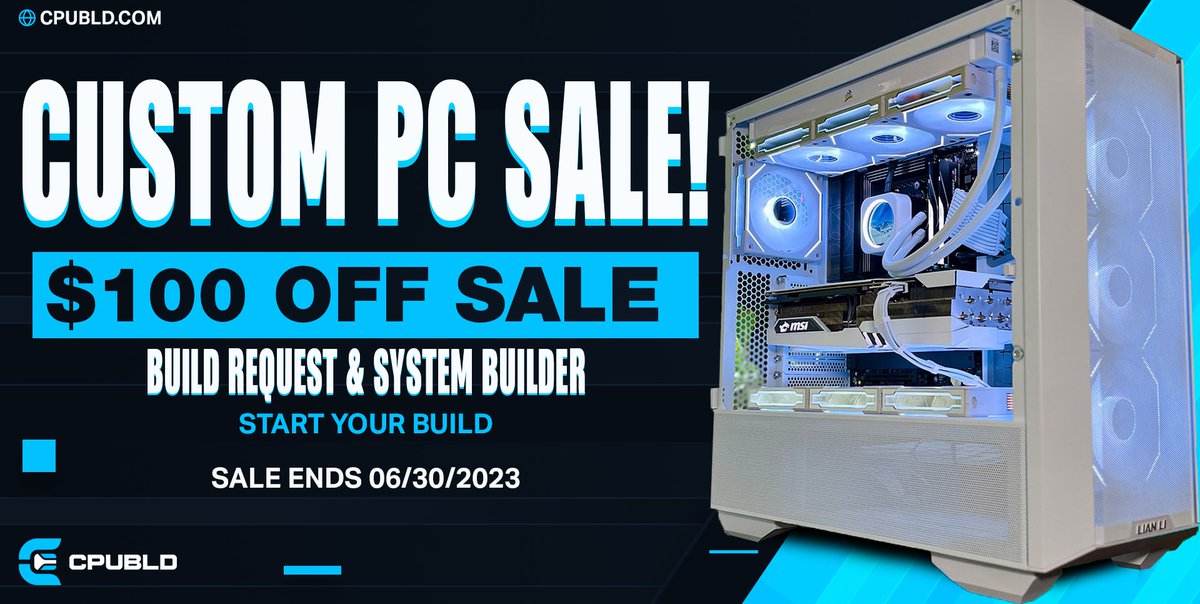 We are thrilled to announce the launch of our new website. In celebration are running a limited-time offer! For all build requests or customization orders placed through our system builder, You get a  $100 discount on your PC purchase!

Start your build: cpubld.com
