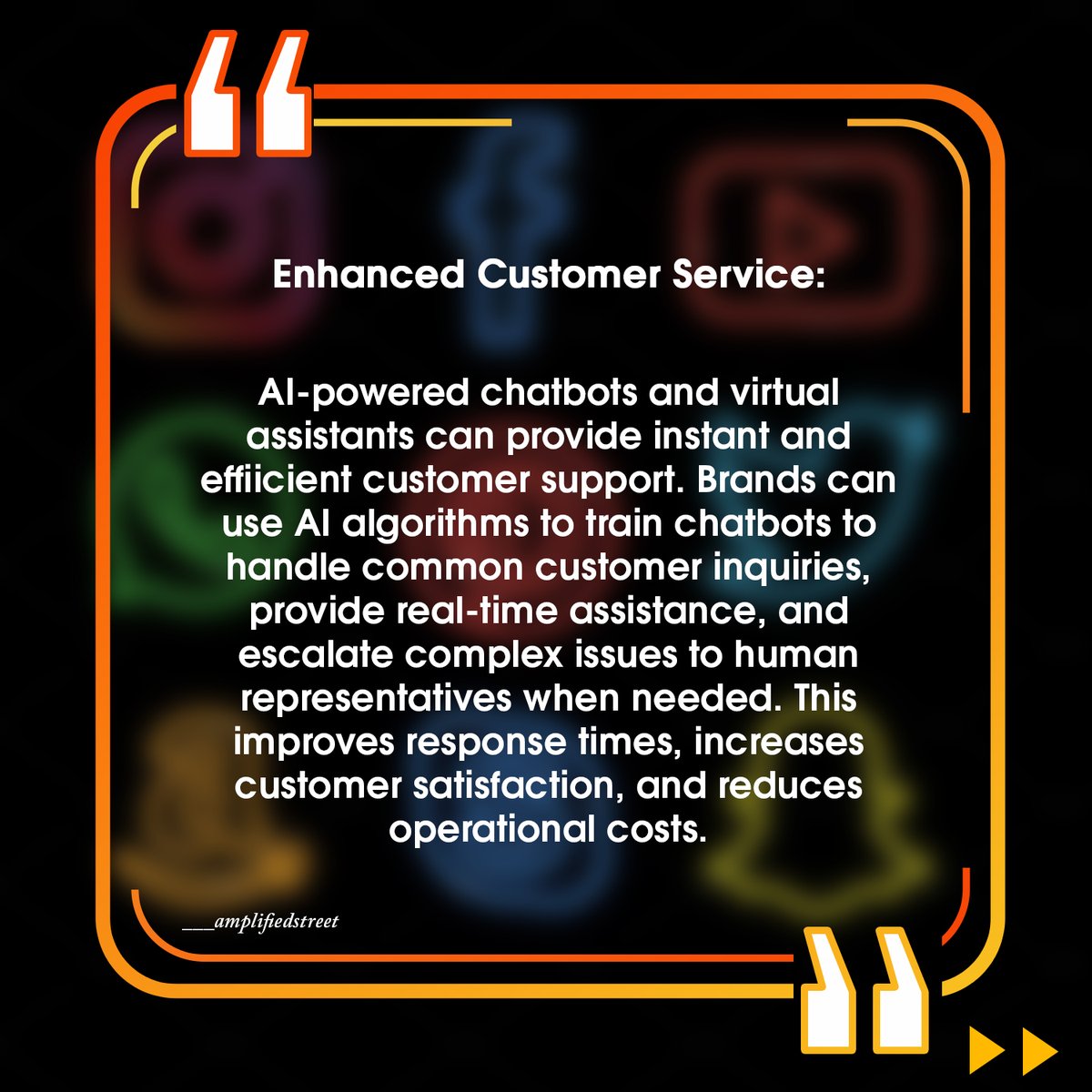 amplifiedstreet's tweet image. Seven ways brands can benefit from AI technology: #chatgpt #copyai #techai #ampstreet
