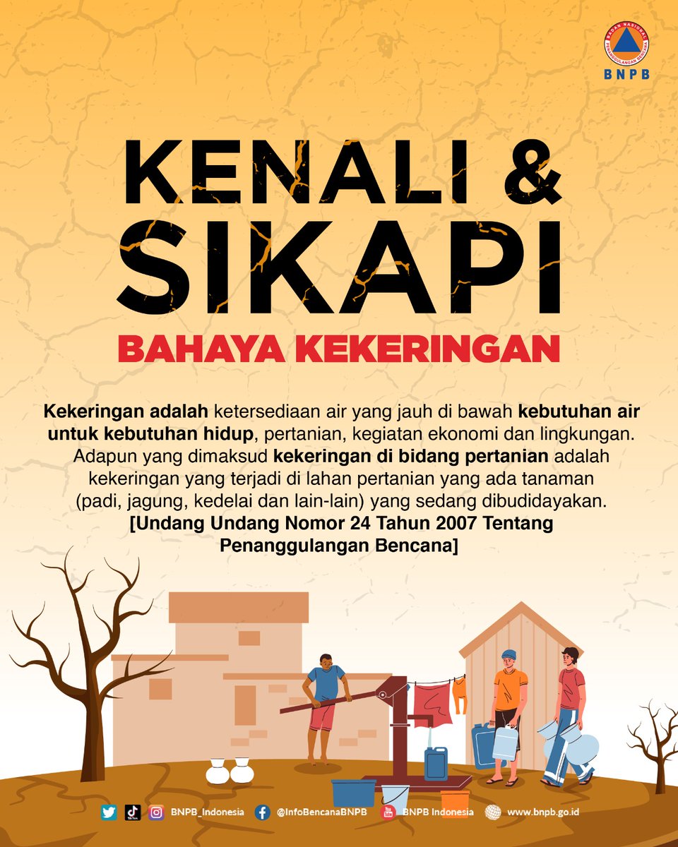 Halo #SahabatTangguh! Menurut @info_bmkg sebagian besar wilayah Indonesia diprakirakan mengalami Awal Musim Kemarau 2023 pada kisaran bulan April hingga Juni 2023. Musim kemarau 2023 diperkirakan akan lebih kering dibanding 3 tahun sebelumnya.