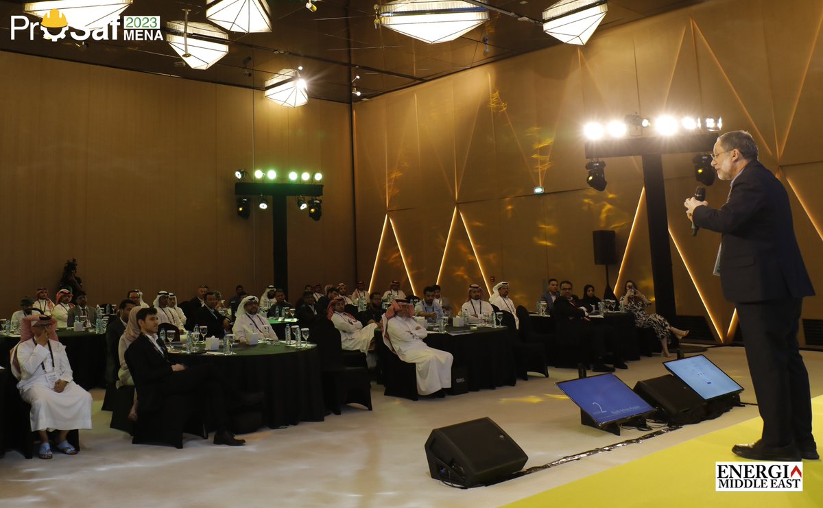 EnergiaME's tweet photo. Excellent KEYNOTE on "Impeding safety in our DNA" delivered by Mr. Abdulrahman AlFadhel - Former Manager Riyadh Reﬁnery, Saudi Aramco - Certiﬁed Life Coach at #ProSaf 2023

Event by: @EnergiaME 

#prosaf #safetyfirst #oilandgasindustry #prosafmena  #energiame #leaderinevents https://t.co/Ufu0uoisIg