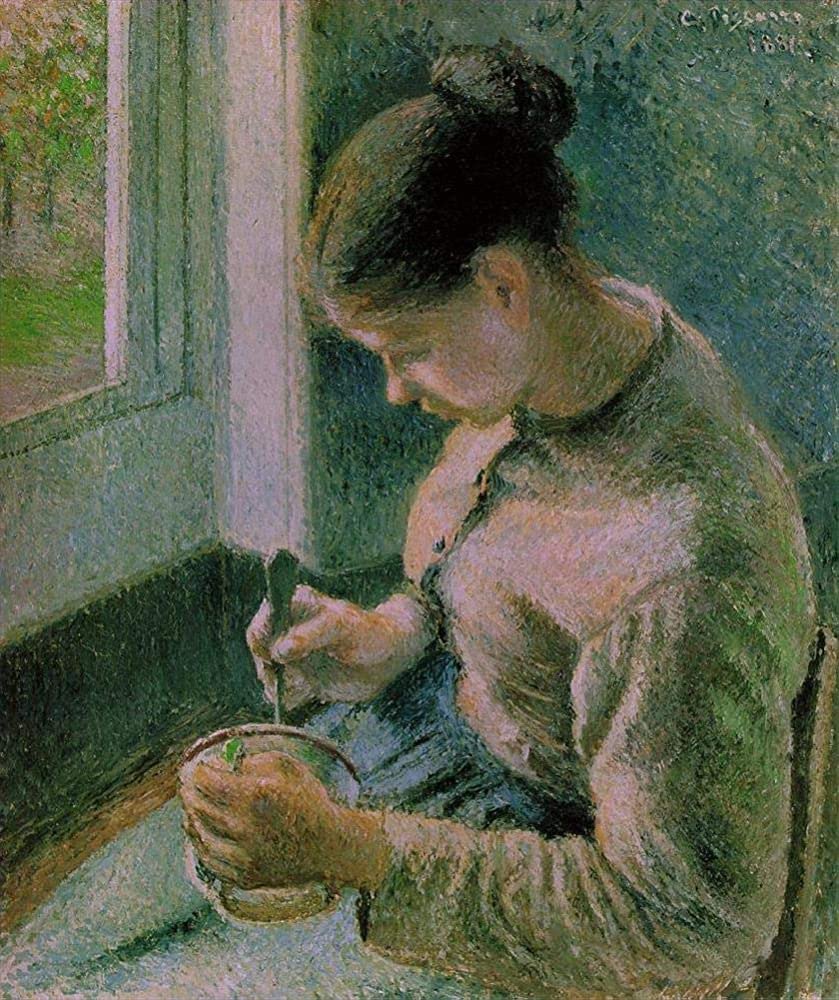 Peasant Girl Drinking Her Coffee 
Camille Pissarro, 1881