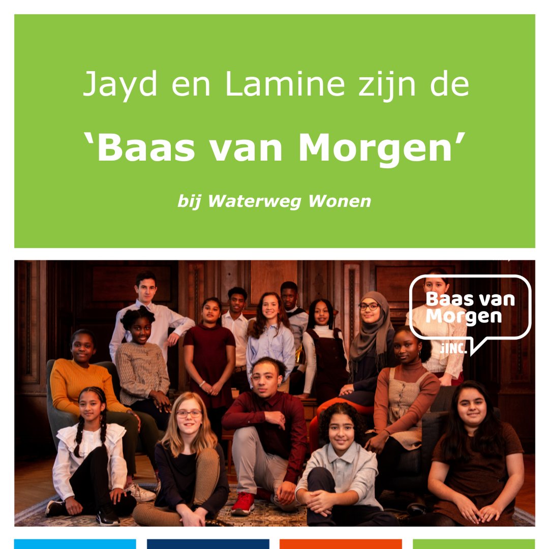 𝗝𝗮𝘆𝗱 𝗲𝗻 𝗟𝗮𝗺𝗶𝗻𝗲 𝘇𝗶𝗷𝗻 𝗱𝗲 ‘𝗕𝗮𝗮𝘀 𝘃𝗮𝗻 𝗠𝗼𝗿𝗴𝗲𝗻’ 𝗯𝗶𝗷 𝗪𝗮𝘁𝗲𝗿𝘄𝗲𝗴 𝗪𝗼𝗻𝗲𝗻
Op 1 juni nemen honderden leerlingen door heel Nederland voor 1 dag plaats op de stoel van een directeur. 

waterwegwonen.nl/over-waterweg-…

<a href="/JINC/">JINC</a> #JINCBaasvanMorgen #gelijkekansen