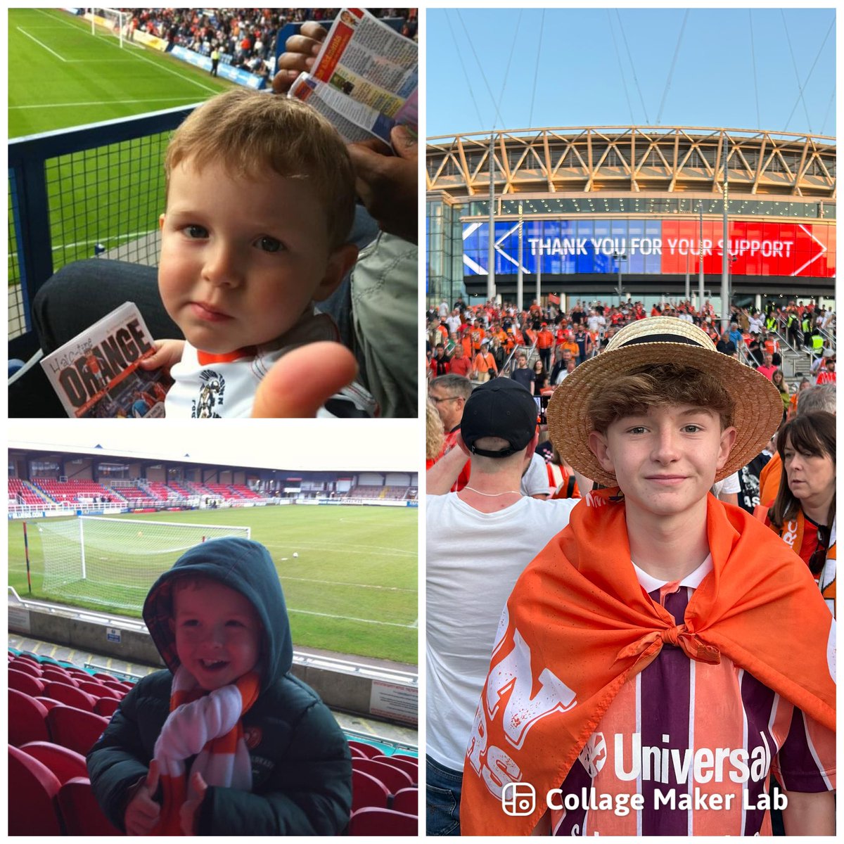 From non league to premier league and everything in the middle with my eldest 🧡👒 @LutonTown