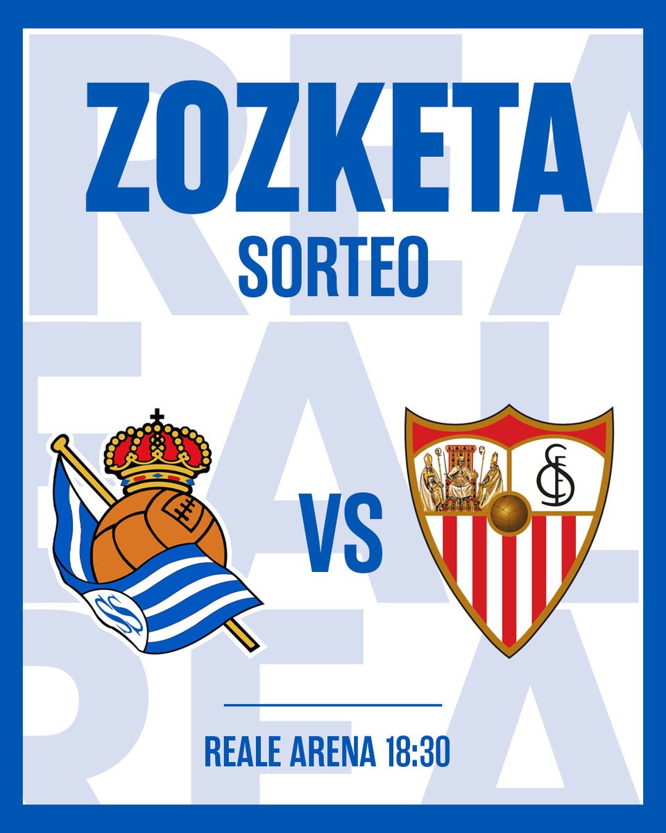 💥 ZOZKETA 💥

Sevilla FC-ren aurkako partidarako (ekainak 4, 18:30) BI SARRERA zozkatzen ditugu! RT egin eta parte hartu!

Legezko oinarriak ➡ ow.ly/5S9O50Oze2G

#RealSociedadSevillaFC | #AurreraReala