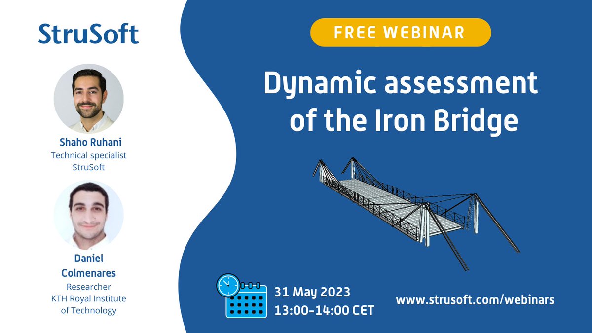 📣 Last call to sign up for the webinar tomorrow featuring our colleague Shaho Ruhani and Daniel Colmenares Herrera from KTH Royal Institute of Technology. 

Secure your spot:
➡️ strusoft.com/blog/events/dy…

#StruSoft #FEMDesign #structuralengineering #structuralanalysis