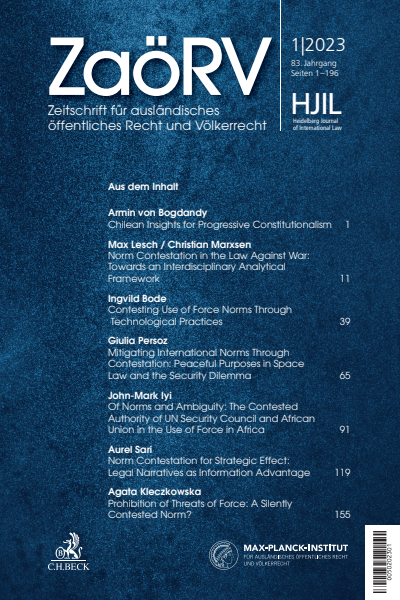 Max Lesch (@maxlesch) on Twitter photo Our symposium on contestation in the laws against war, ed. w/ <a href="/chr_marxsen/">Christian Marxsen</a>, is out <a href="/ZaoeRV/">ZaöRV | Heidelberg Journal of International Law</a>. Check out great articles on technology, space law, the AU, legal narratives & silent contestation by <a href="/IngvildBode/">dr ingvild bode</a> <a href="/giuliapersoz/">Giulia Persoz</a> <a href="/IyiJM/">John-Mark Iyi</a> <a href="/aurelsari/">Aurel Sari</a> <a href="/AgatKleczkowska/">Agata Kleczkowska</a>!
nomos-elibrary.de/10.17104/0044-… Our symposium on contestation in the laws against war, ed. w/ <a href="/chr_marxsen/">Christian Marxsen</a>, is out <a href="/ZaoeRV/">ZaöRV | Heidelberg Journal of International Law</a>. Check out great articles on technology, space law, the AU, legal narratives & silent contestation by <a href="/IngvildBode/">dr ingvild bode</a> <a href="/giuliapersoz/">Giulia Persoz</a> <a href="/IyiJM/">John-Mark Iyi</a> <a href="/aurelsari/">Aurel Sari</a> <a href="/AgatKleczkowska/">Agata Kleczkowska</a>!
nomos-elibrary.de/10.17104/0044-…