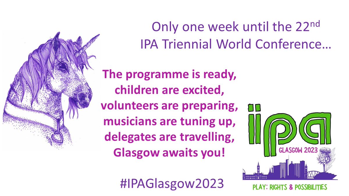 Its just one week to go until we welcome 550 delegates from nearly 40 countries to #ipaglasgow2023! We are excited -
Glasgow awaits you!