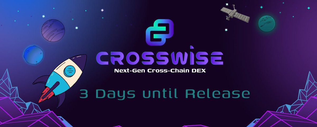 🚀3 days until release
Join our Telegram: 
t.me/crosswise

#crypto #cryptogems #defi #BNBChain #BNB #Launching