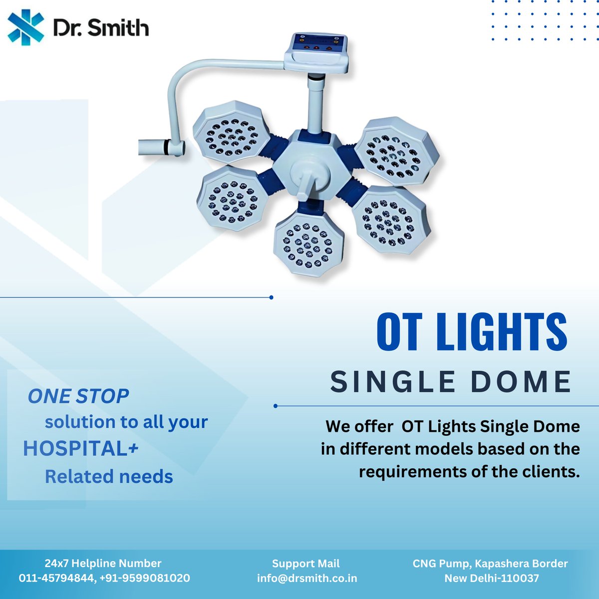 drsmithsurgical's tweet photo. Operation Theatre Light for Hospital Stainless Steel Suspension Arm is adoptable in any room configuration High Quality Digital Control Panel. 
#hospital  #doctor #healthcare #healthcareprofessionals #patient #operationtheatrelights #otlights  #MedicalDevices https://t.co/SXNJdTzzry
