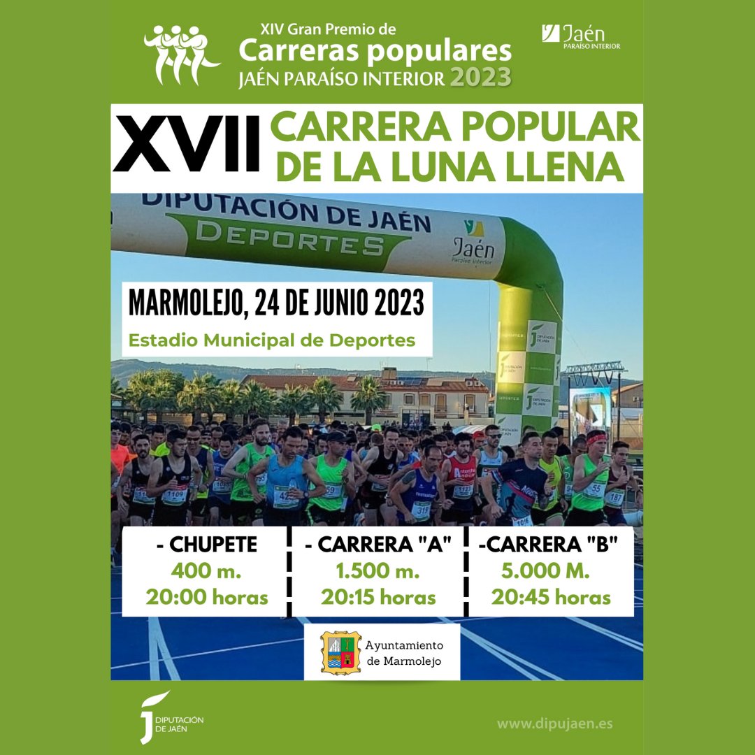 👟𝐋𝐥𝐞𝐠𝐚 𝐥𝐚 𝐗𝐕𝐈𝐈 𝐂𝐚𝐫𝐫𝐞𝐫𝐚 𝐝𝐞 𝐥𝐚 𝐋𝐮𝐧𝐚 𝐋𝐥𝐞𝐧𝐚 𝐝𝐞 𝐌𝐚𝐫𝐦𝐨𝐥𝐞𝐣𝐨

📋𝐶𝑜𝑚𝑝𝑙𝑒𝑡𝑎 𝑡𝑢 𝑖𝑛𝑠𝑐𝑟𝑖𝑝𝑐𝑖ó𝑛 𝑒𝑛 𝑙𝑎 𝑤𝑒𝑏: cutt.ly/CARRERA-LUNA-L… 

#AyuntamientodeMarmolejo
#Marmolejo