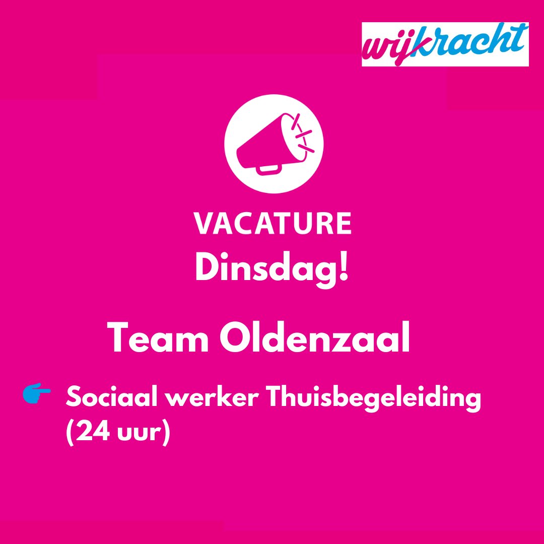 Vacature: 

𝐒𝐨𝐜𝐢𝐚𝐚𝐥 𝐰𝐞𝐫𝐤𝐞𝐫 𝐓𝐡𝐮𝐢𝐬𝐛𝐞𝐠𝐞𝐥𝐞𝐢𝐝𝐢𝐧𝐠 𝐯𝐨𝐨𝐫 𝟐𝟒 𝐮𝐮𝐫 𝐩𝐞𝐫 𝐰𝐞𝐞𝐤

Wijkracht.nl/werken-bij-wij…

#Vacature #vacaturedinsdag #werk #sociaalwerker #thuisbeleiding #oldenzaal #wijkracht #sterksociaalwerktwente