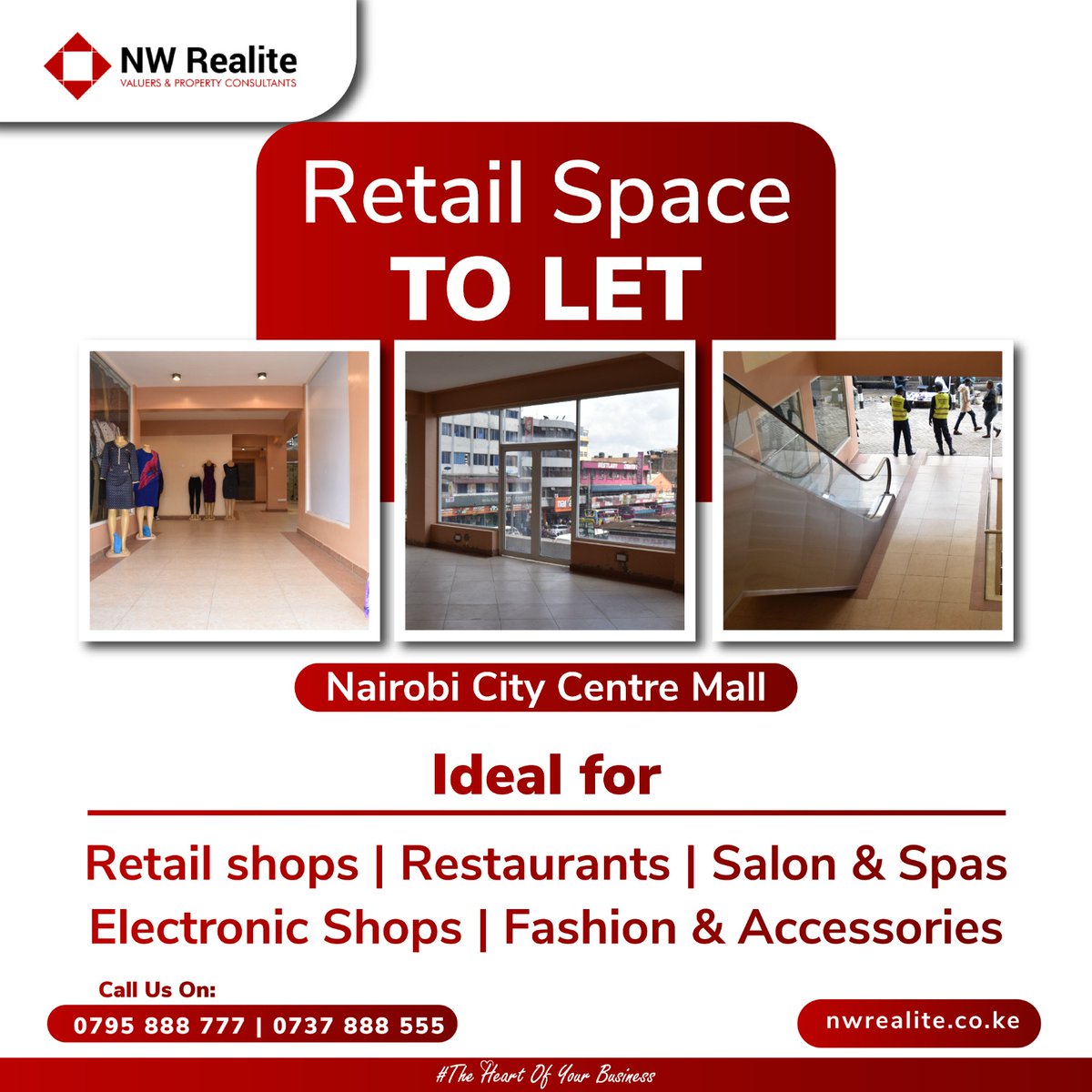 Make the statement you deserve with a prime location that amplifies your success.
To make an inquiry on the modern 1,2 &amp; 4 bedrooms,  
Contact us today!
0737 888 555| 0795888777
nwrealite.co.ke/properties
#NWRealite #wetouchitweaddvalue