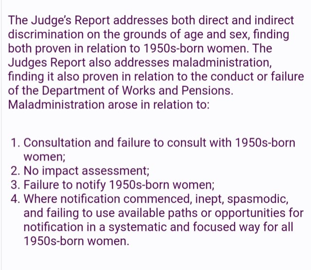 A reminder that the #CEDAWinLAW Judge's Report supports #50sWomen who are fighting BOTH #DirectDiscrimination &
ONGOING #Maladministration
The flawed #PHSO stage 1 report is challenged by the evidence as illustrated below⬇️
#WASPI #WASPI_2018 #WPIYPO #BackTo60
#OneVoice