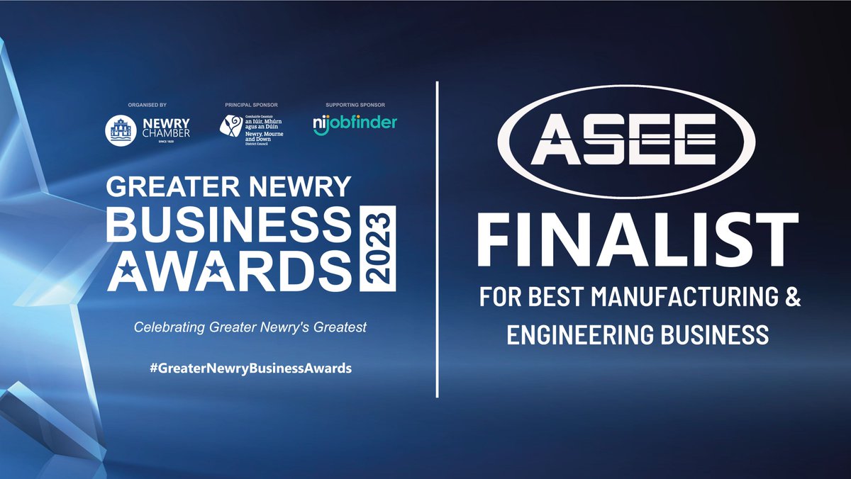 We are proud to announce that we are finalists for the <a href="/NewryChamber/">Newry Chamber</a> Greater Newry Business Awards after we've been nominated for "Best Manufacturing and Engineering Business".  

The awards will take place on the 15th of June in the Canal Court Hotel &amp; Spa, Newry.