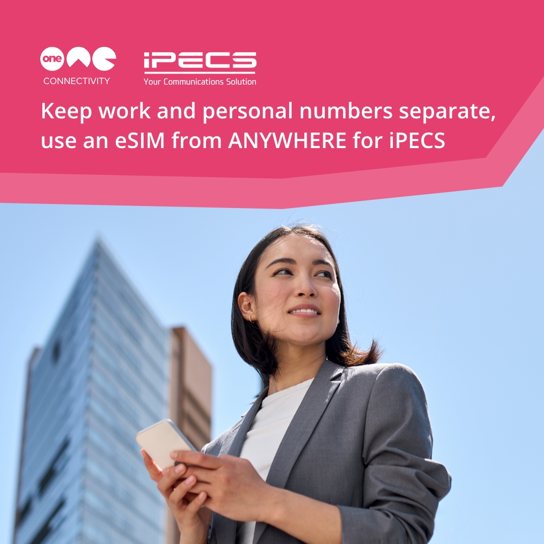 OneConnectivity's tweet image. Are your staff using their mobile devices for work? Keep personal and work numbers separate with an eSIM from ANYWHERE for iPECS, a secondary line specifically for business communication. Get in touch, oneconnectivity.co.uk
#eSIM #ANYWHEREforIPECS #IPECSCloud
