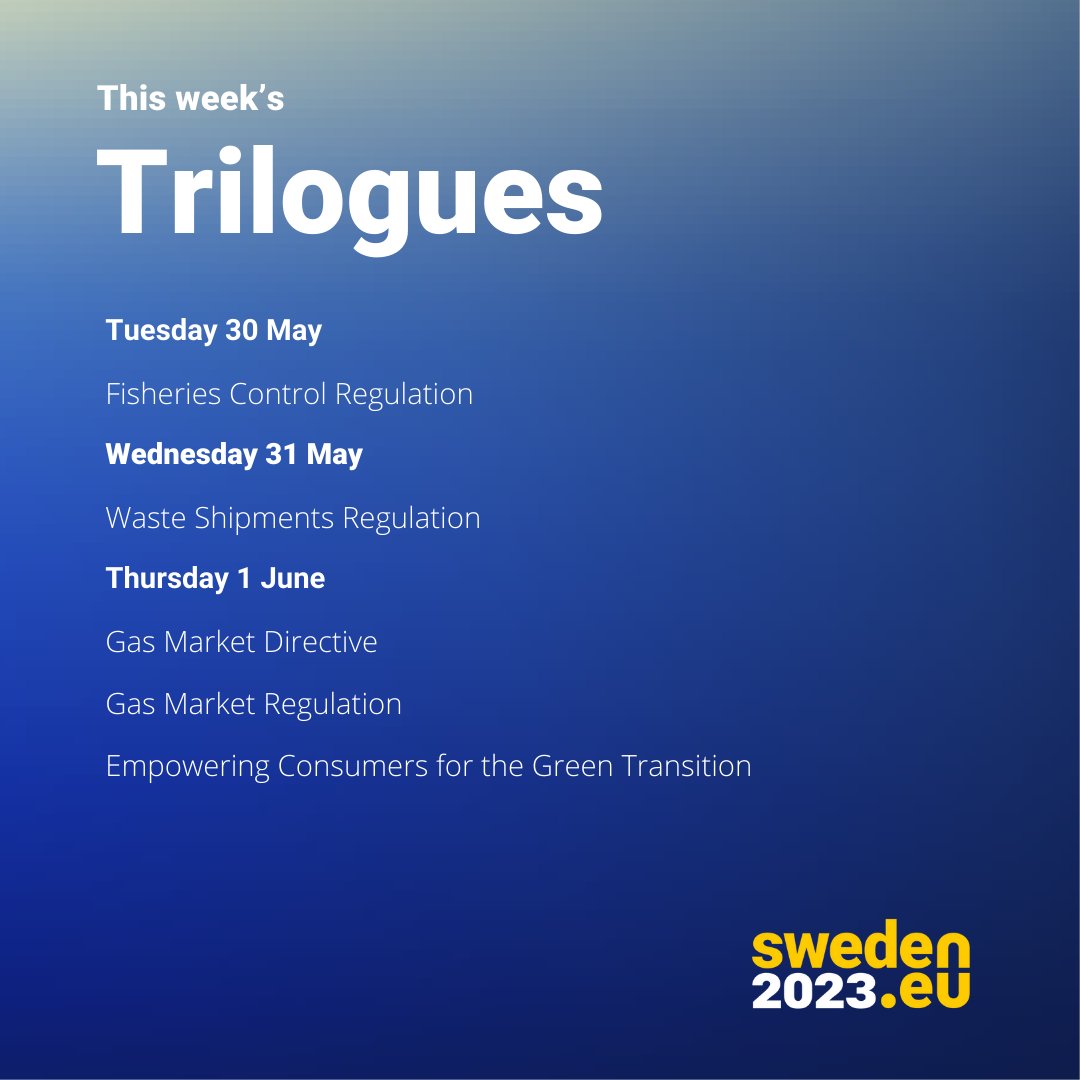 #TRILOGUE | 📆 This week's trilogues agenda. #EU2023SE