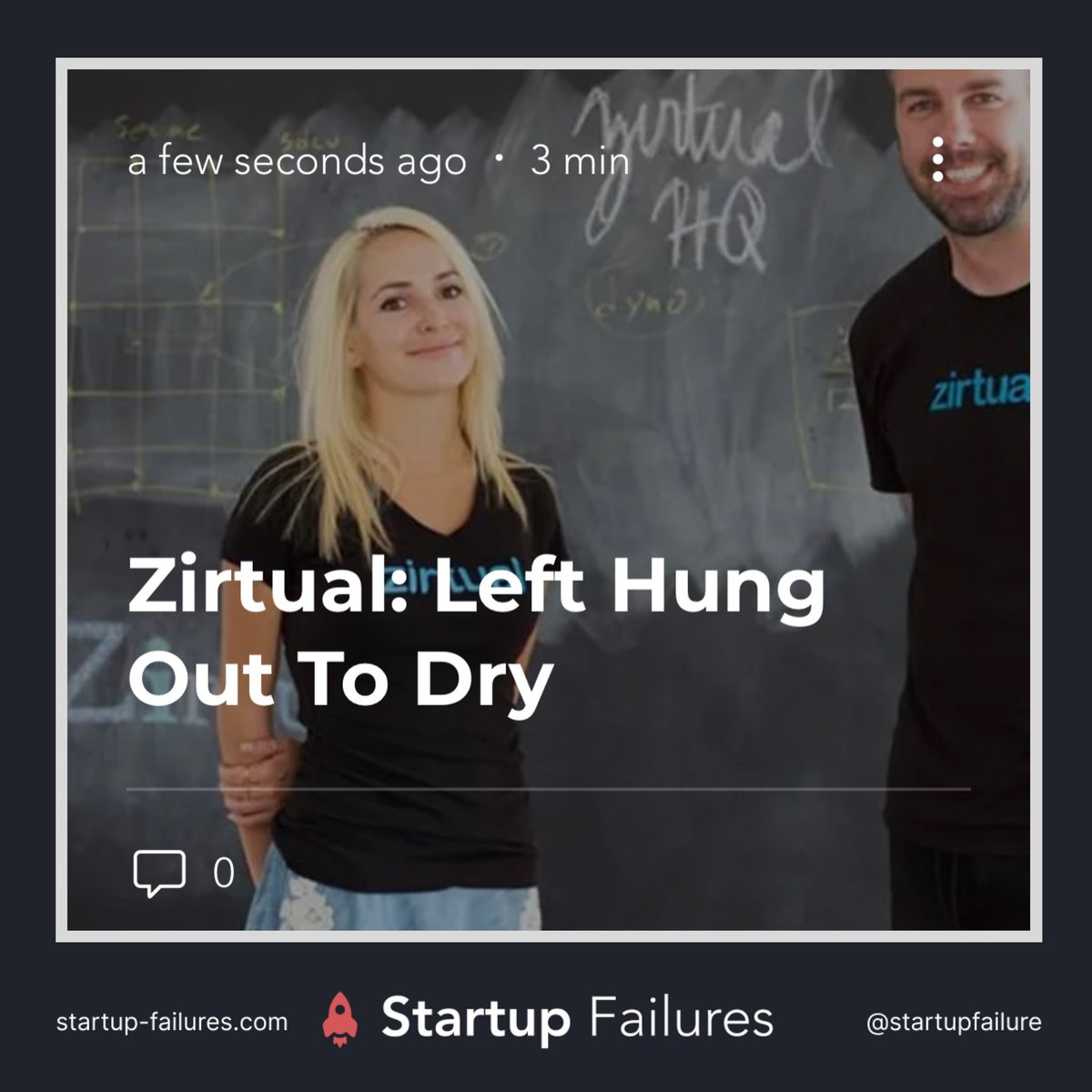 🎉Today’s article is out now: startup-failures.com/post/zirtual-l…

Weekly blog & newsletter: startup-failures.com

#startupfailures #startupfail #startupblog #startupnewsletter #business #startup #foryoupage #foryou #fy