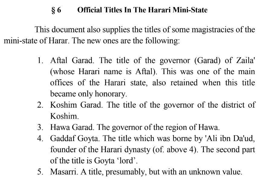 @EmirMujahid Some titles used by the Ali dynasty of Harar