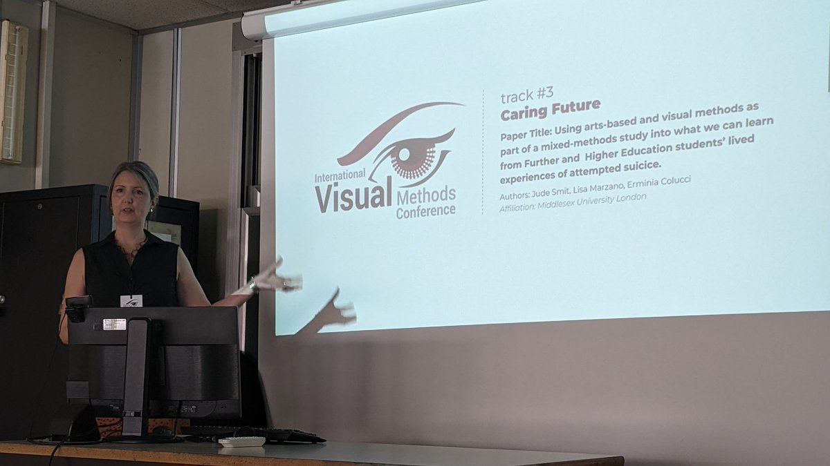 ErminiaColucci's tweet image. And now our brilliant @MiddlesexUni PhD student Jude Smit presenting her @VNSResearch 
 #suicide #visualresearch