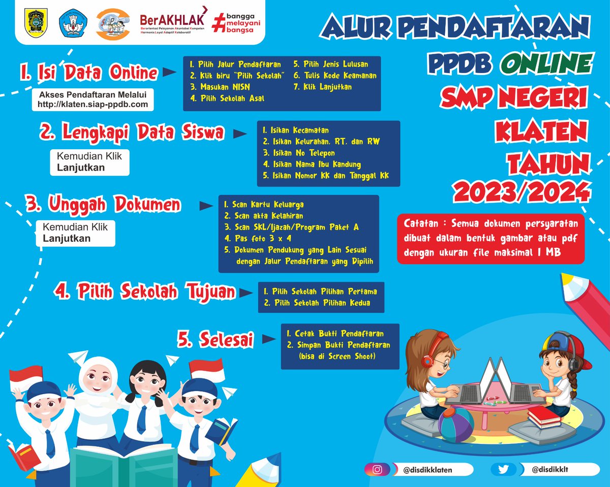 halo #sahabatdisdik berikut adalah alur pendaftaran PPDB Online SMP Kab. Klaten yang akan segera dibuka.. catat tanggalnya agar tidak sampai terlewat ya.. mulai 12 s/d 15 Juni 2023..

#ppdbsmpkabklaten