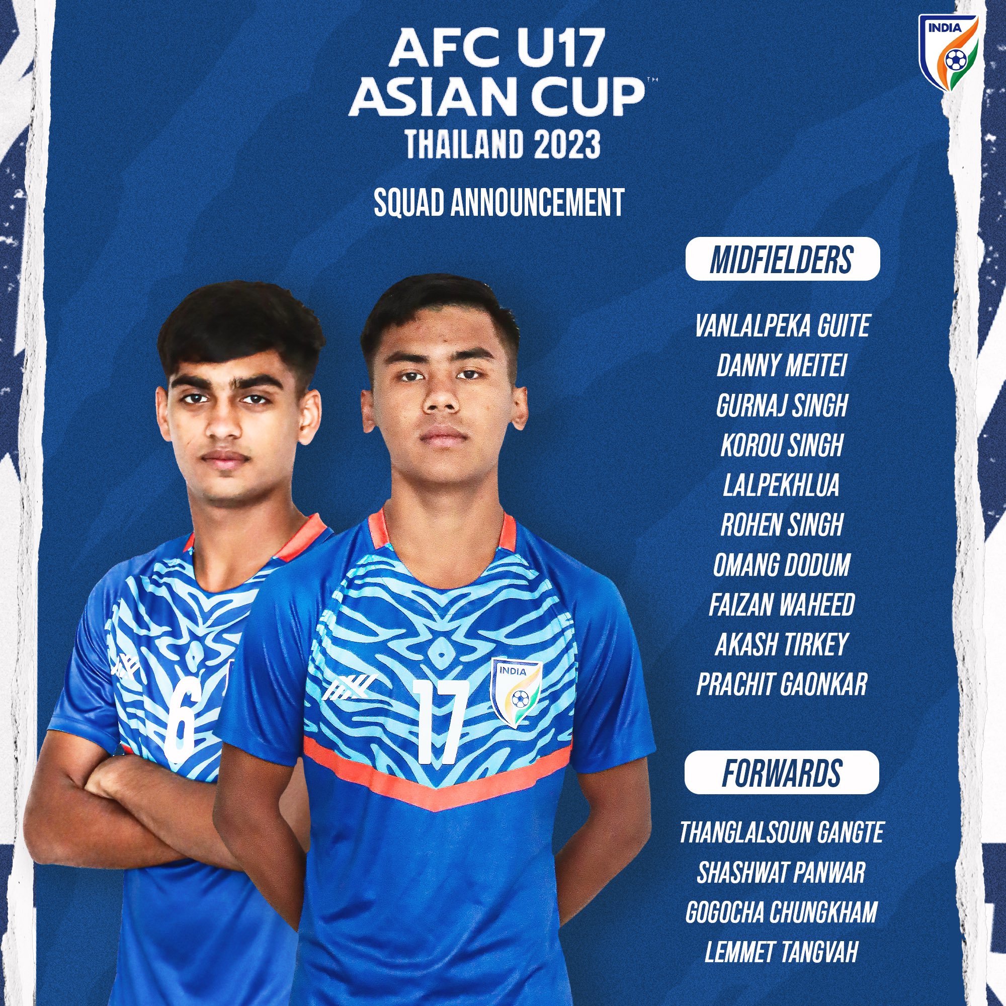 Indian Football Team on X: And this is how the #BlueTigers 🐯 will line-up  today 📜 #INDCAM ⚔️ #AsianCup2023 🏆 #BackTheBlue 💙 #IndianFootball ⚽   / X