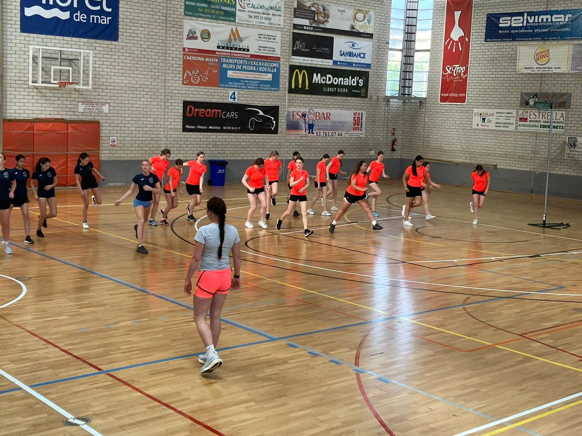wms_pe's tweet image. Go girls go! #netballtraining matches commence shortly! #sportstour #Barca23