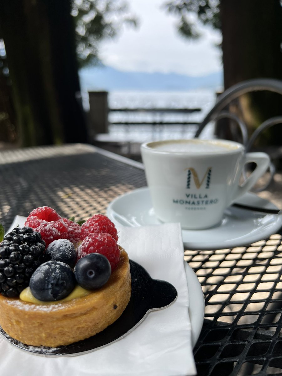 Have swapped locations for my mid-morning coffee… bit different to my usual desk scene! #sbltwitter #sbm #halfterm #lakecomo #20thweddinganniversary 💕