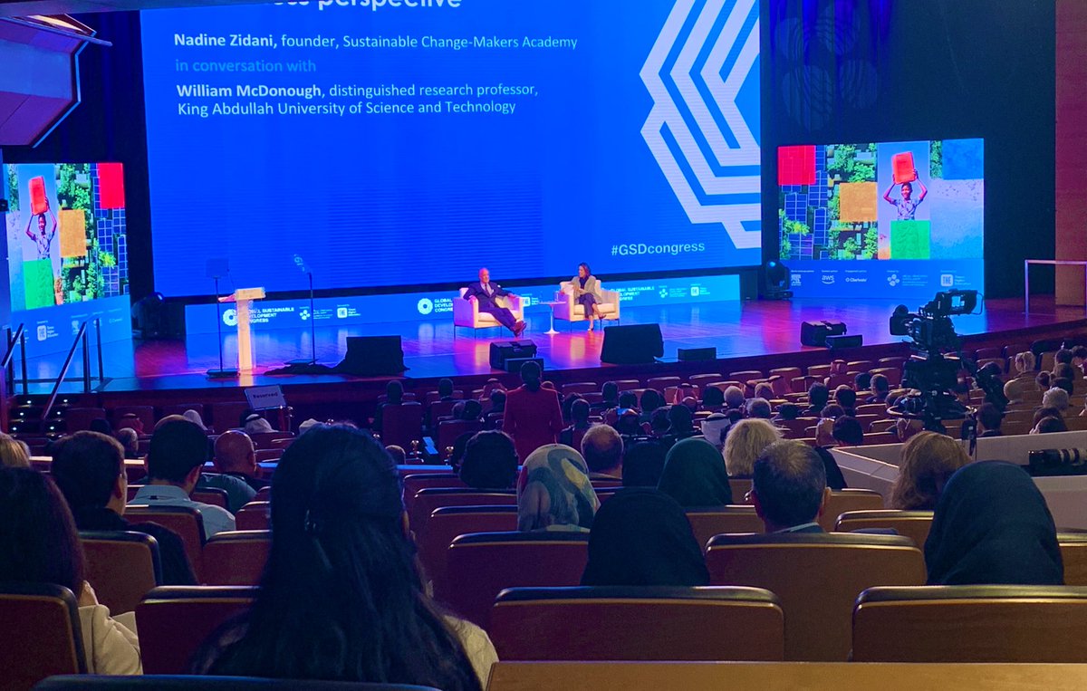 Day 2: inspiring opening keynote by distinguished research professor @billmcdonough 
@KaustResearch @KAUST_News @timeshighered 
@TheGlobalGoals 
#GSDcongress #THEglobalimpact #SDGs