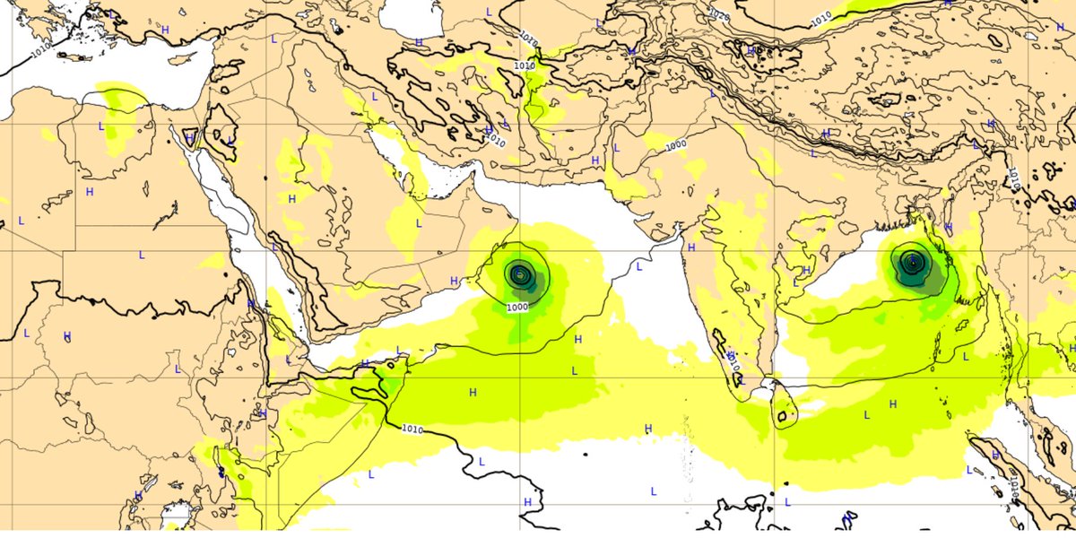 #SuperExclusive #monsoon #Cyclone 
■#SuperTyphoonMawar impact:LowerTroposphere vorticity on rise(#Myanmar coast)
■1st confirmationbyAce #Indian agency @ESSO_INCOIS, #Cyclone genesis(NE #BoB):JUNE6■@ECMWF agrees Aim:#Bangladesh
■June6:Sys in #ArabianSea(6-12lat),Aim-#Pakistan