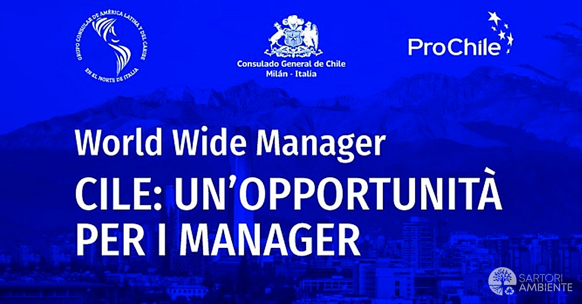 Si è tenuto lo scorso 13 aprile  a Milano l’incontro “Cile: un’opportunità per i manager”. 
Tra le esperienze presentate c’era anche quella di Sartori Ambiente, grazie all’intervento di Michele Sartori – Presidente e CEO Sartori Ambiente, Gruppo Pietro Fiorentini S.p.A.