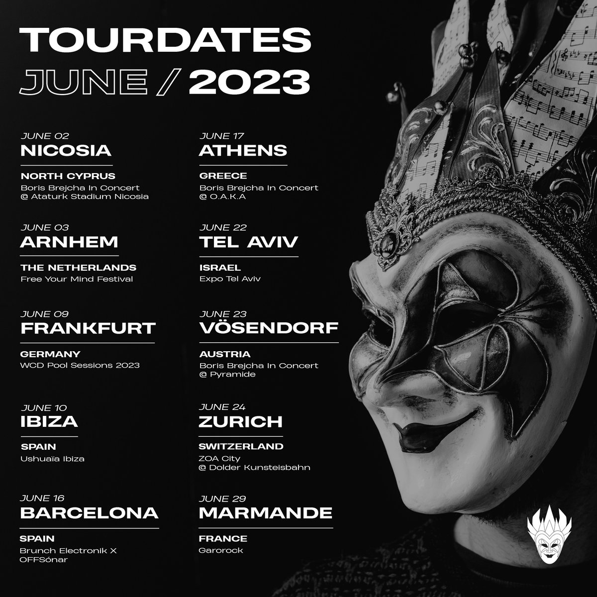Upcoming Tourdates 🃏
June 2023
__
#tourdates #june #joker