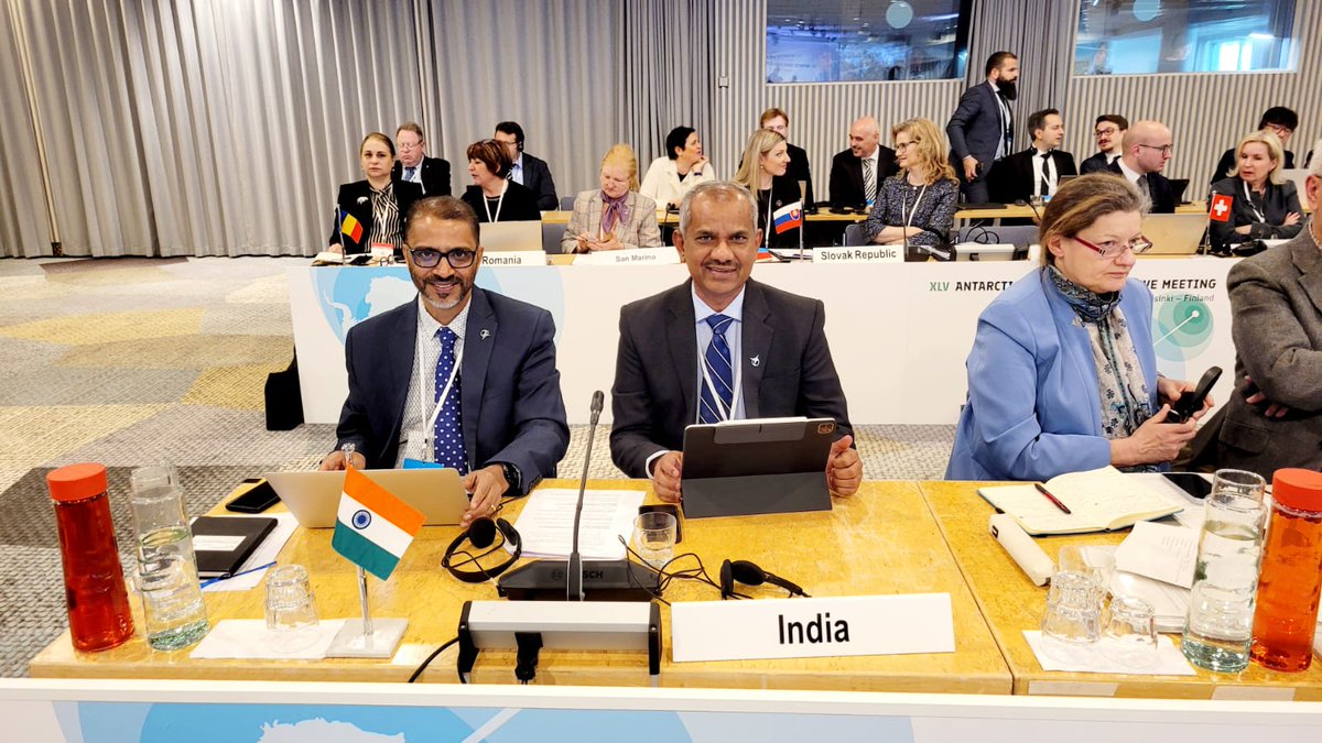 ncaor_goa's tweet photo. Congratulations to Dr. M Ravichandran on being elected Vice Chair for ATCM! His expertise in polar research will shape the agenda, promote sustainability in Antarctica and drive scientific advancements. Well-deserved recognition for @Ravi_MoES's leadership! @KirenRijiju @TMeloth https://t.co/hMIR5tyDzd