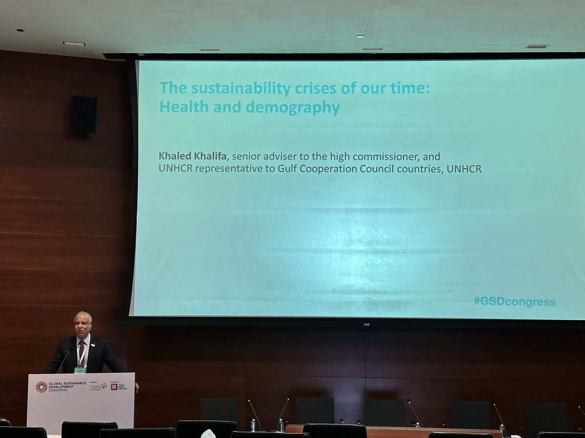 “While SDG slogan is ‘leave no one behind’, If we don’t include the forcibly displaced in SDG action, we leave 1% of the world’s population behind specially in SDG4’ @khaledkhalifa, Senior advisor @Refugees & representative @UNHCR_GCC at #GSDcongress @timeshighered @KAUST_NewsAR