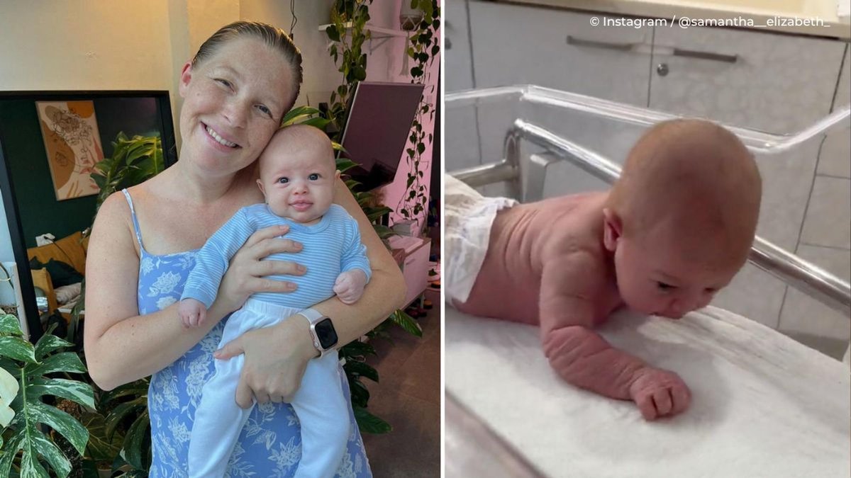 HalloEltern's tweet photo. Auch die großen Meilensteine ihrer Babys fiebern Eltern oft lange hin. Mama Samantha musste nicht lange warten – nur drei Tage nach der Geburt krabbelte ihr Baby plötzlich und konnte den Kopf schon heben. Das Video vom „Einstein“-Baby geht total viral. ➡️ https://t.co/QeyIcauJIG https://t.co/IyVSaBtE6a