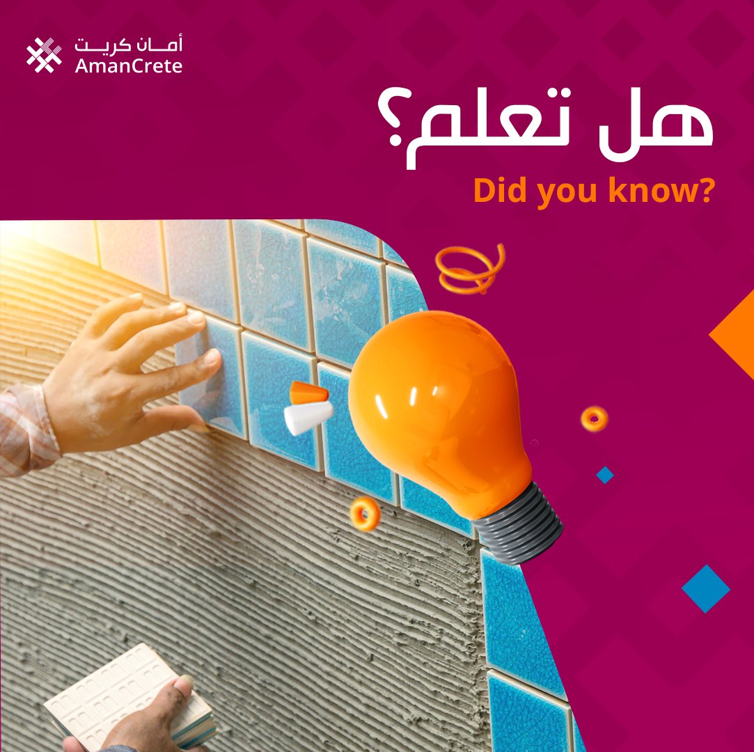AmanCrete's tweet photo. Aman Pool Adhesive can effectively bond with all kinds of swimming pool tiles due to its waterproof and flexible nature.
اطلبه الآن!
#أمان_كريت #السعودية #مواد #بناء #مرونة #مقاومة_للماء
#aman_crete #saudiarabia #building #interiordesign #externaldesign #topfix #waterproof https://t.co/dzjTRR2n5V
