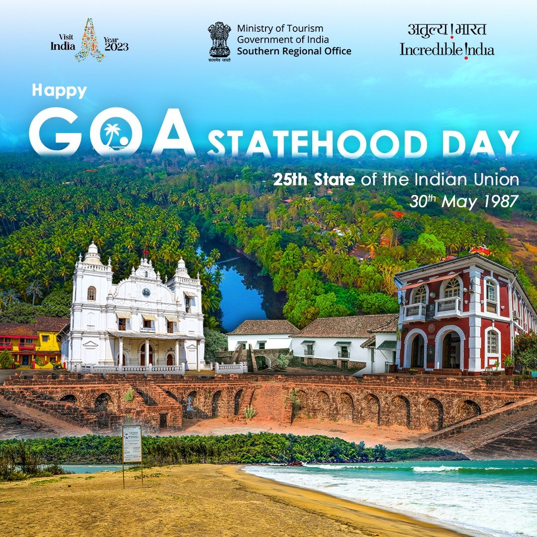 🎉 Celebrating Goa Statehood Day! 🌴✨

@tourismgoi @incredibleindia @IndiatourismKo1
@IndiatourismH @kishanreddybjp @dvenka
@AmritMahotsav @g20org
@ManishaSaxena10 @IndiaTourismBa2
@IndiatourismM @TourismGoa

#GoaStatehoodDay #IncredibleIndia #GoaTourism #ExploreGoa