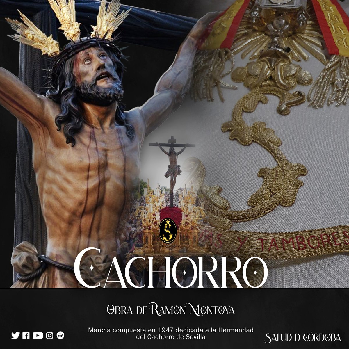 #Repertorio | Seguimos ampliando nuestro repertorio clásico. Comenzaremos el montaje de la marcha 'Cachorro'. 

Obra compuesta por Ramón Montoya en el año 1947 y que está dedicada a la @HdadCachorro de Sevilla.

#SienteSalud #Marcha #Córdoba #SemanaSanta