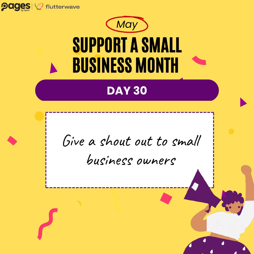 DAY THIRTYYYYYYYY!!!!!!!! 

TODAY MARKS THE LAST DAY OF PAGESBYDAMI SUPPORT A SMALL BUSINESS MONTH AND IT HAS BEEN A FANTASTIC RUNNN. 

TODAYS CHALLENGE IS EASY: JUST GIVE A SHOUT OUT TO AT LEAST ONE SMALL BUSINESS!!!!

#supportingsmallbusinesseswithdammyb