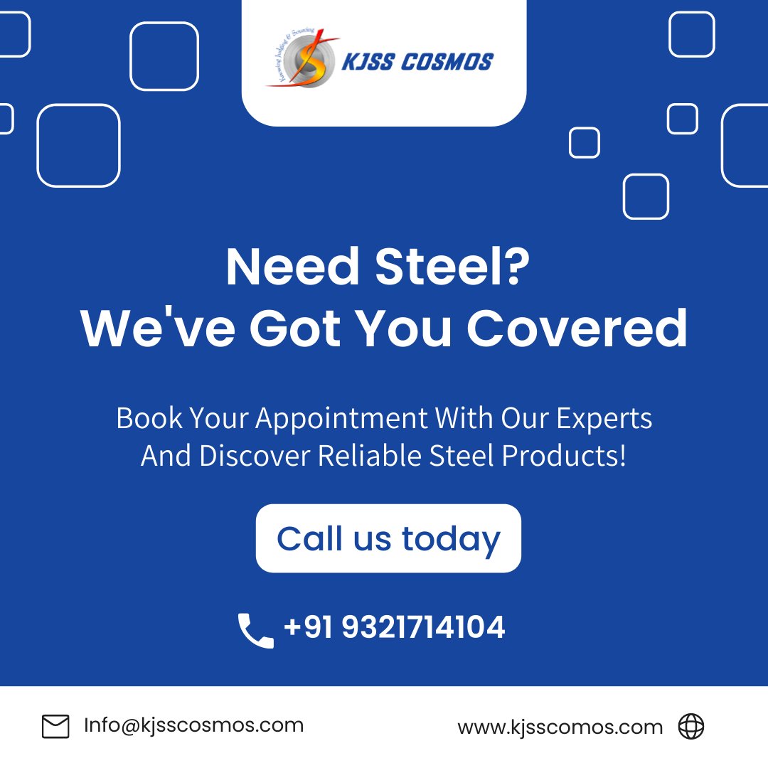 Book Your Appointment & overcome all the solutions related to steel
KJSS COSMOS PVT LTD
#booking #book #appointment #solutions #steelproducts #reliablesteel #callus #steelcompany #steelindia #steelnews #kjss #kjsscosmos #cosmos #steelmaking