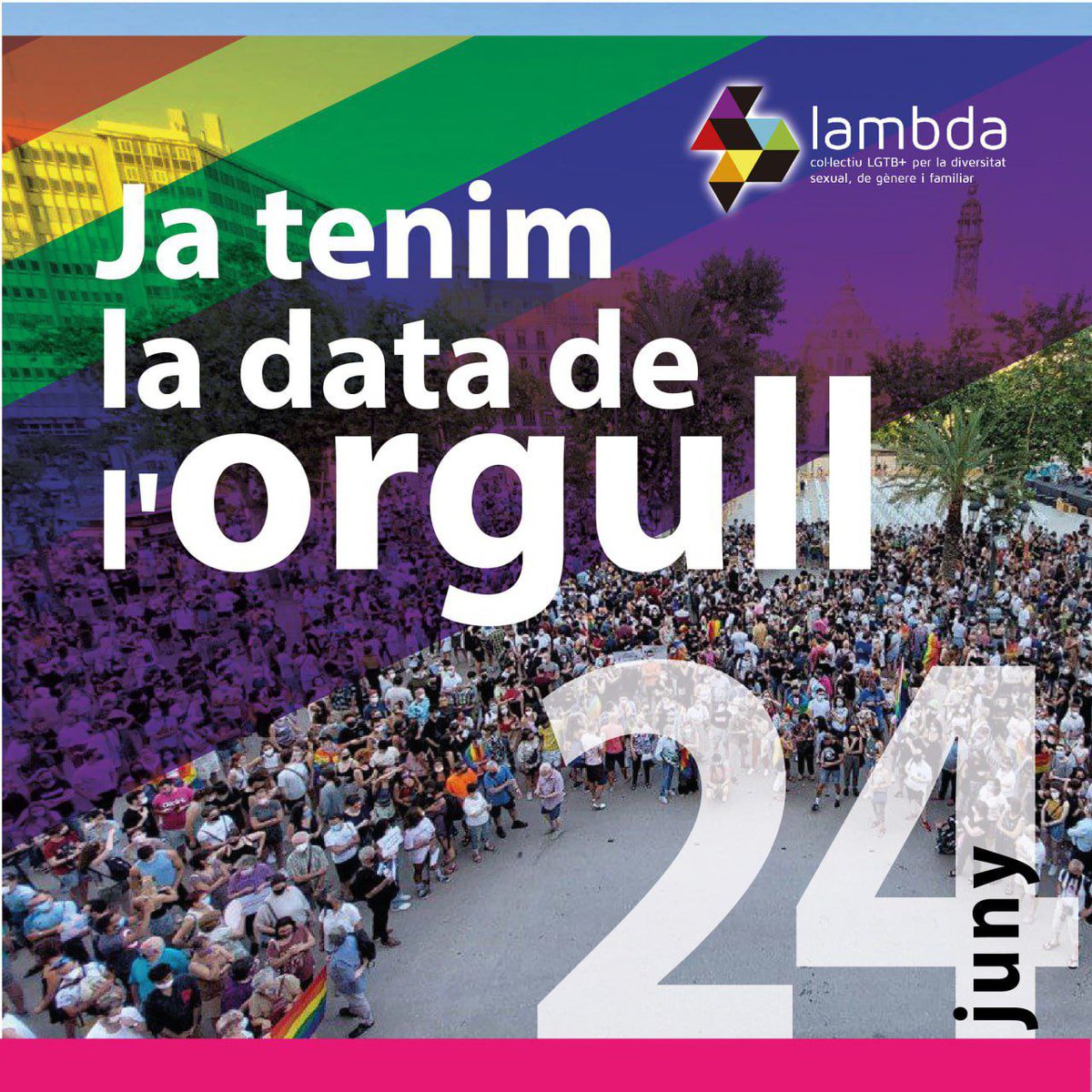 calcsicova's tweet photo. Ja tenim la data de l' #Orgull2023 🌈

➡️@lambdavalencia ens convoca el dissabte 24 de juny als carrers de València amb el lema «Orgull de totes, drets per a totes» 🔥

📲https://t.co/nAwF1jchR5

#OrgullValencia #OrgulloLGTBI https://t.co/QJxyGGRfZ3